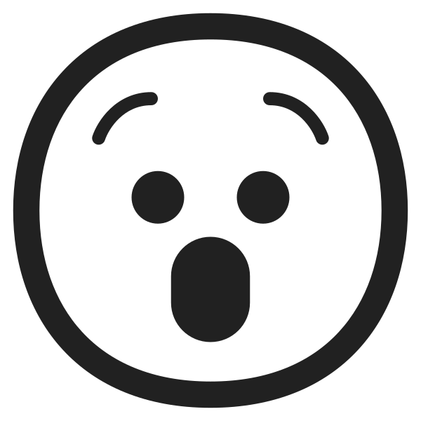 Astonished Face High Contrast Vector