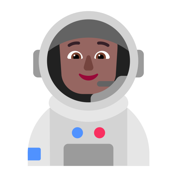 Astronaut Flat Medium Dark Vector