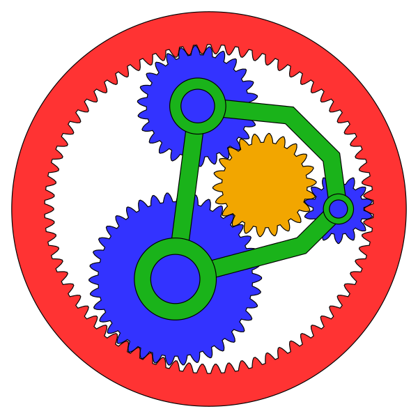 Asymmetric Epicyclic Gearing Stationary