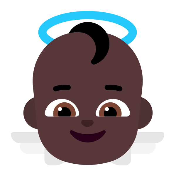 Baby Angel Flat Dark Vector