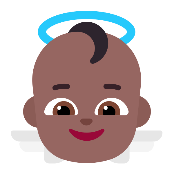Baby Angel Flat Medium Dark Vector