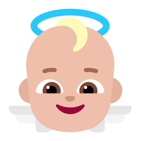 Baby Angel Flat Medium Light Vector