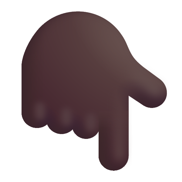 Backhand Index Pointing Down Color Dark Vector