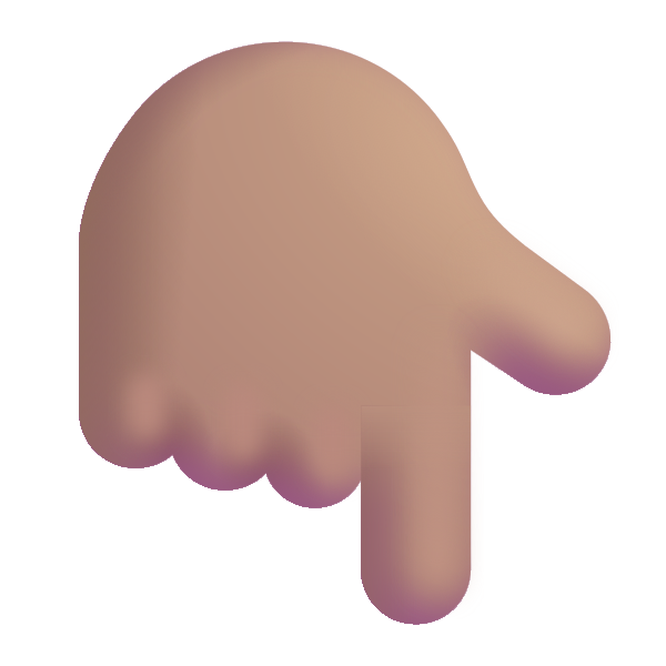 Backhand Index Pointing Down Color Medium Vector
