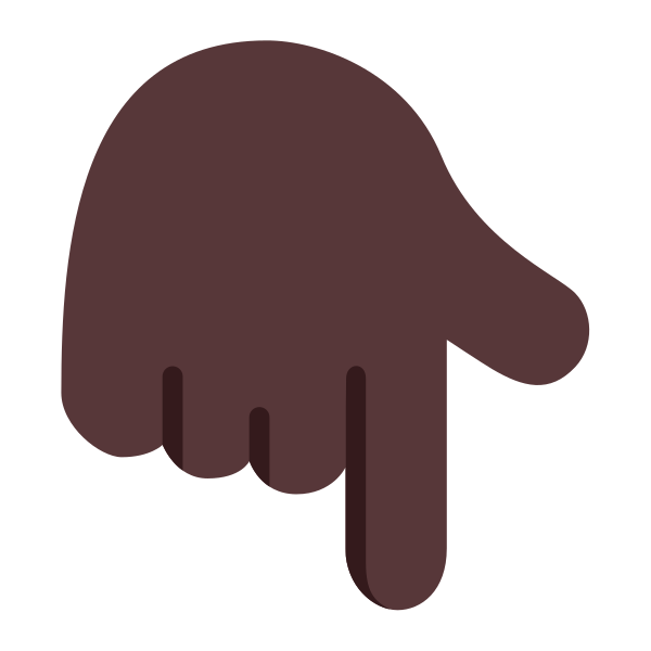 Backhand Index Pointing Down Flat Dark Vector