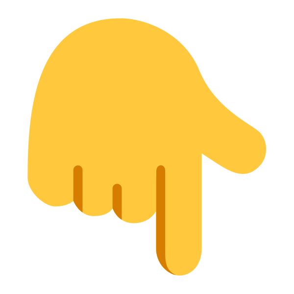 Backhand Index Pointing Down Flat Default