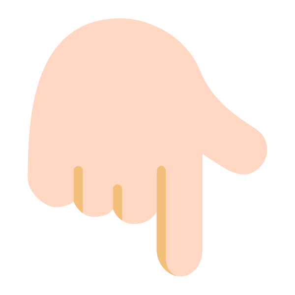 Backhand Index Pointing Down Flat Light Vector