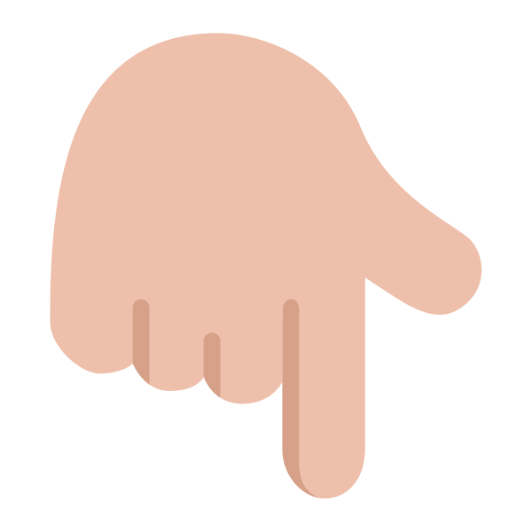 Backhand Index Pointing Down Flat Medium Light Vector