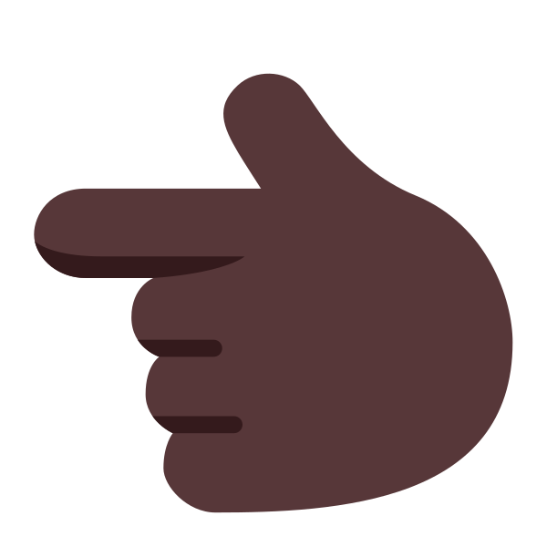 Backhand Index Pointing Left Flat Dark Vector