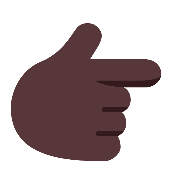 Backhand Index Pointing Right Flat Dark Vector
