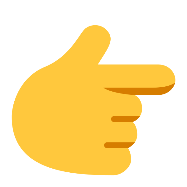 Backhand Index Pointing Right Flat Default Vector