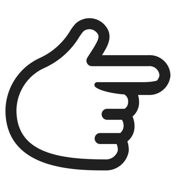 Backhand Index Pointing Right High Contrast Default Vector