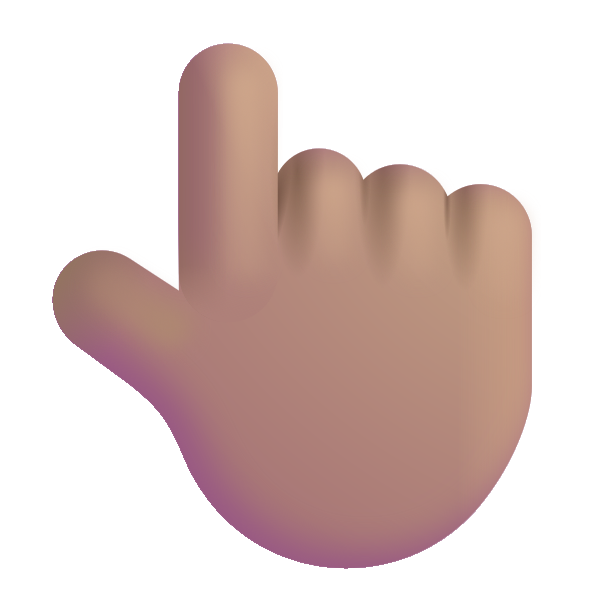 Backhand Index Pointing Up Color Medium Vector