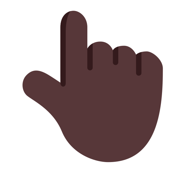 Backhand Index Pointing Up Flat Dark Vector