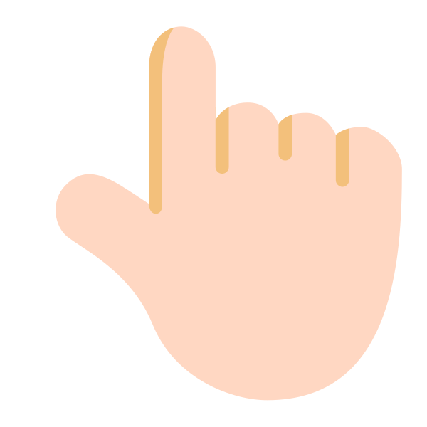 Backhand Index Pointing Up Flat Light Vector