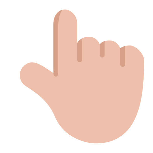Backhand Index Pointing Up Flat Medium Light