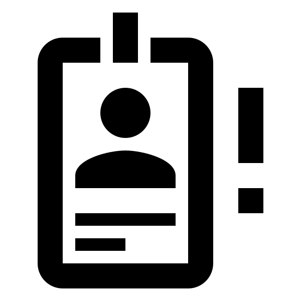 Badge Account Alert Outline