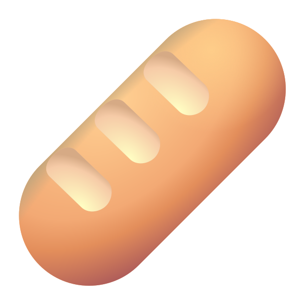 Baguette Bread Color Vector