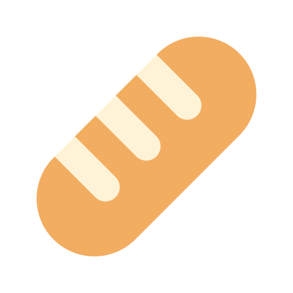 Baguette Bread Flat Vector
