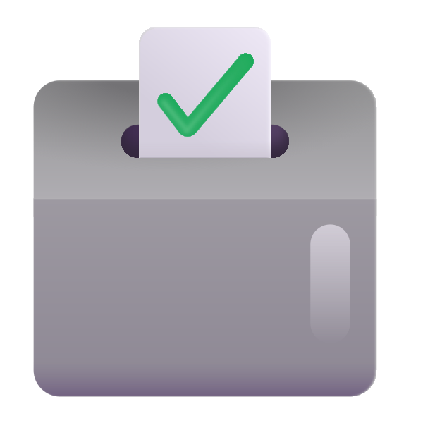 Ballot Box With Ballot Color Vector