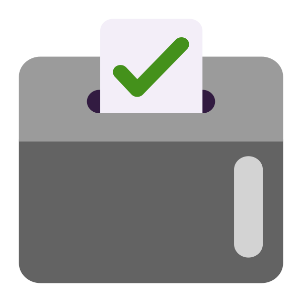 Ballot Box With Ballot Flat Vector