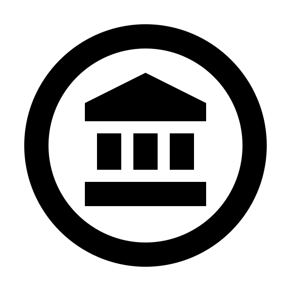 Bank Circle Outline