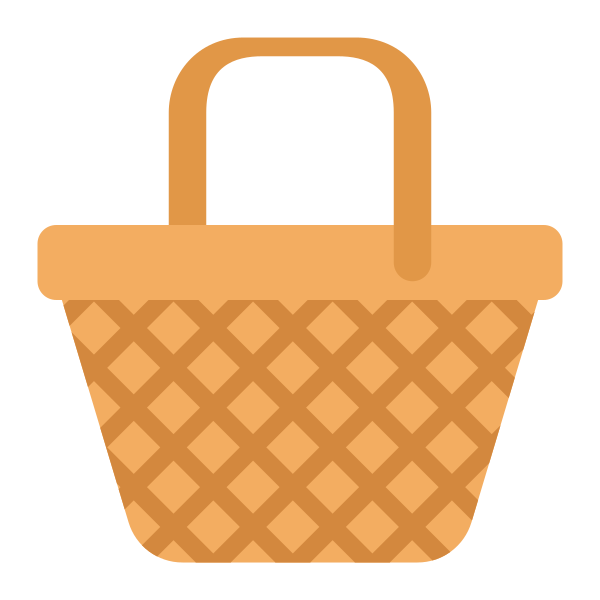 Basket Flat Vector