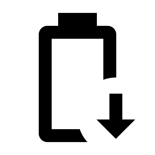 Battery Arrow Down Outline