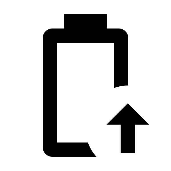 Battery Arrow Up Outline