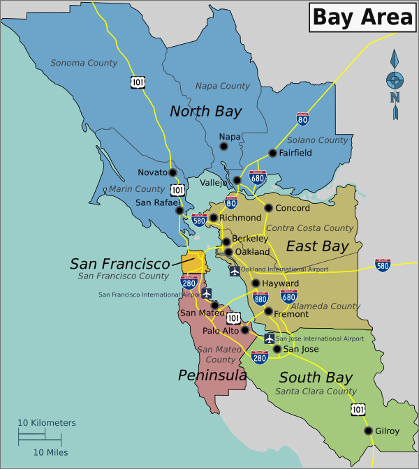 Bay Area WV Regions Map EN
