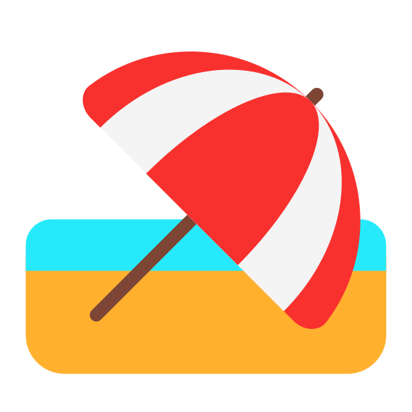 Beach With Umbrella Flat