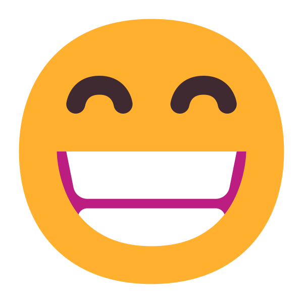 Beaming Face With Smiling Eyes Flat Vector