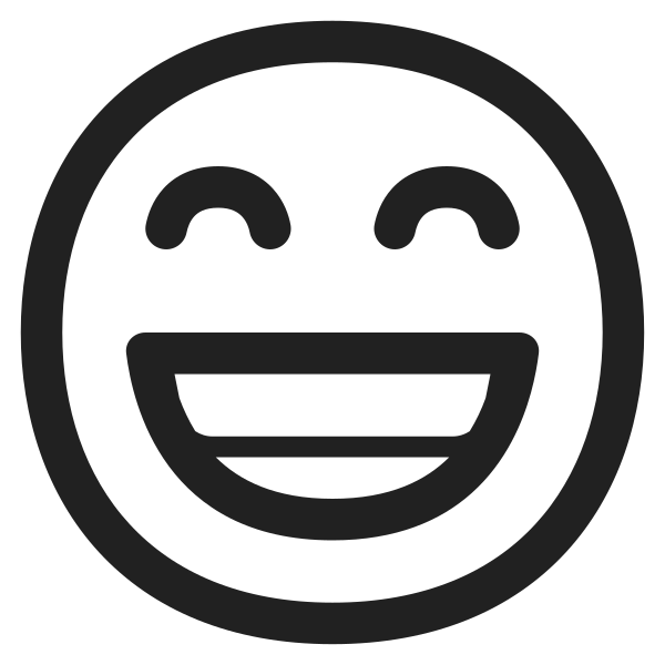Beaming Face With Smiling Eyes High Contrast Vector