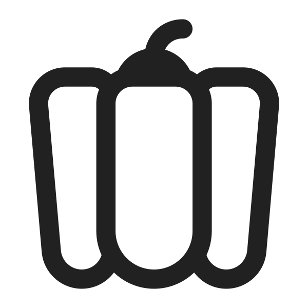 Bell Pepper High Contrast Vector