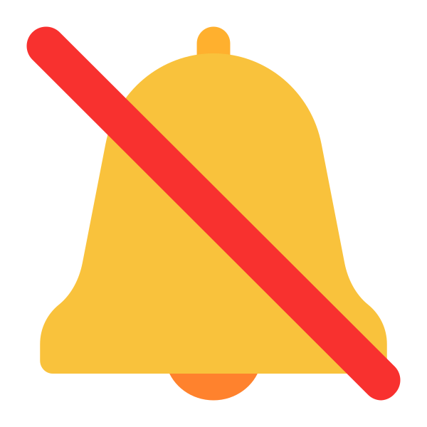 Bell With Slash Flat Vector
