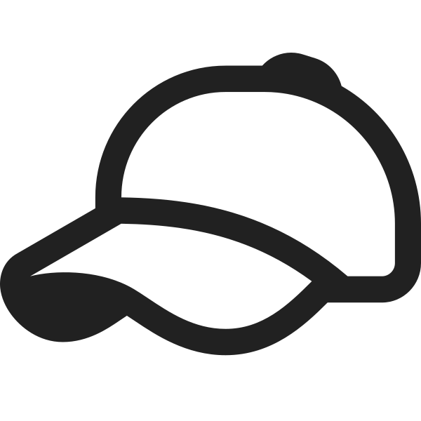 Billed Cap High Contrast Vector