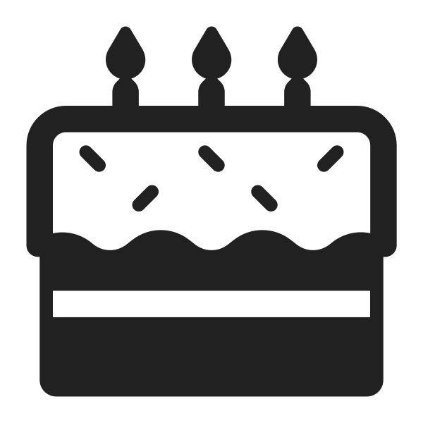 Birthday Cake High Contrast Vector