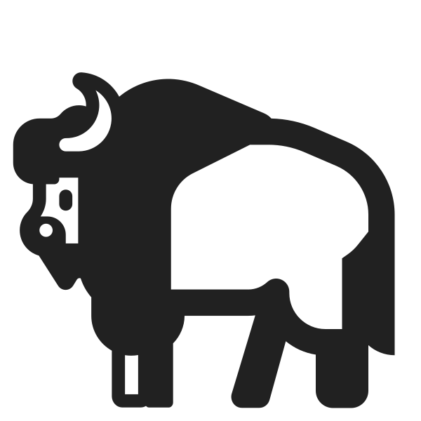 Bison High Contrast Vector