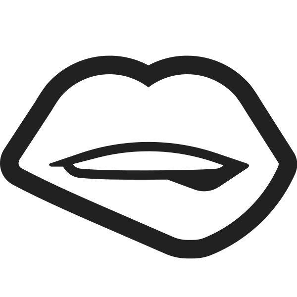 Biting Lip High Contrast Vector