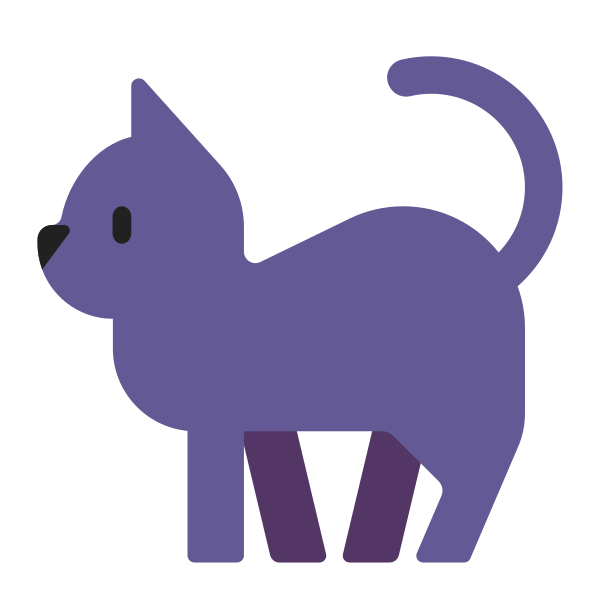 Black Cat Flat Vector