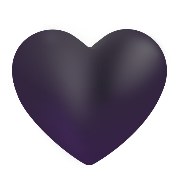 Black Heart Color Vector
