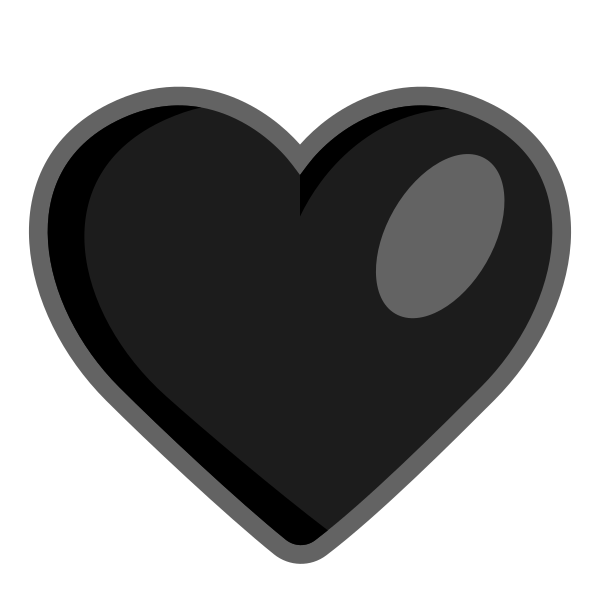 Black Heart Flat Vector