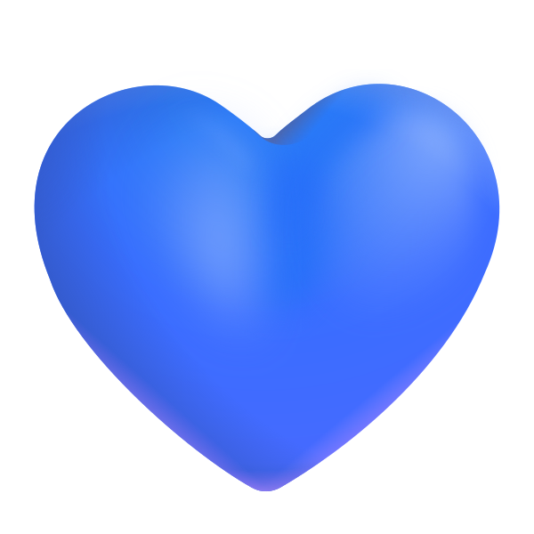 Blue Heart Color Vector