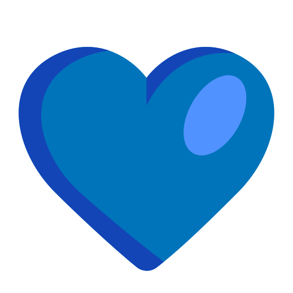 Blue Heart Flat Vector