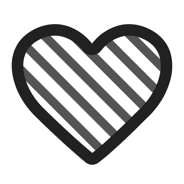 Blue Heart High Contrast Vector