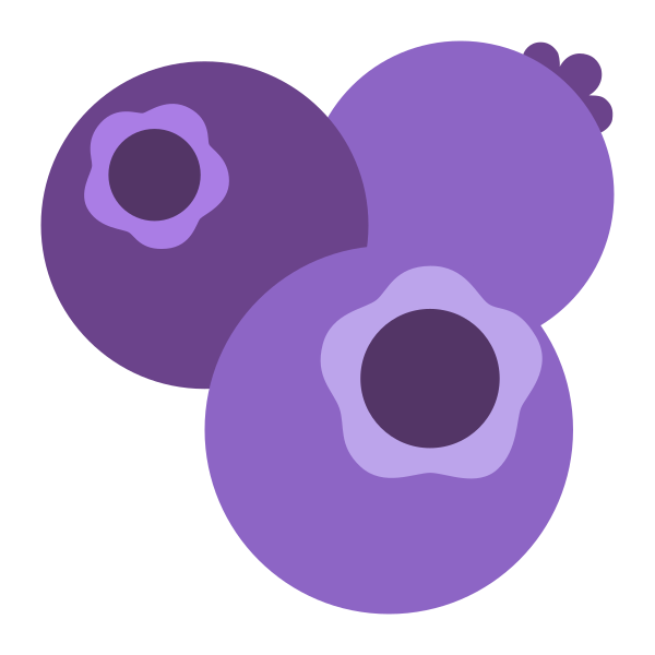 Blueberries Flat Vector