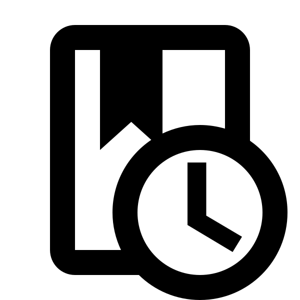 Book Clock Outline