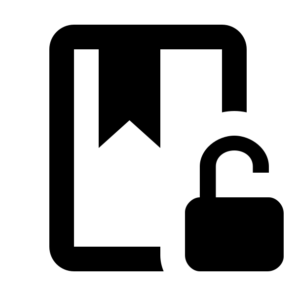 Book Lock Open Outline