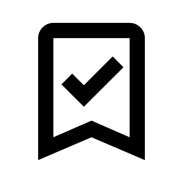 Bookmark Check Outline