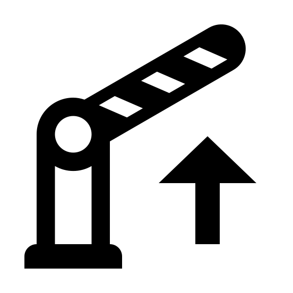 Boom Gate Arrow Up Outline